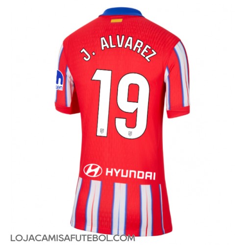 Camisa de Futebol Atletico Madrid Julian Alvarez #19 Equipamento Principal Mulheres 2024-25 Manga Curta